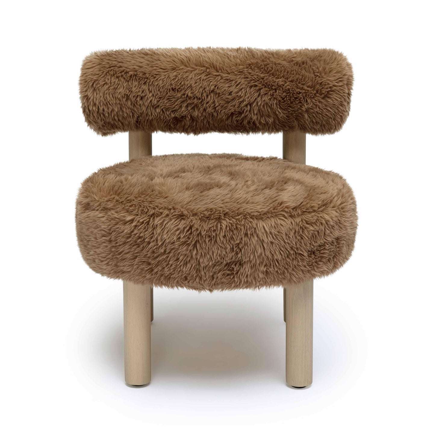 austin dark taupe vegan shearling accent chair