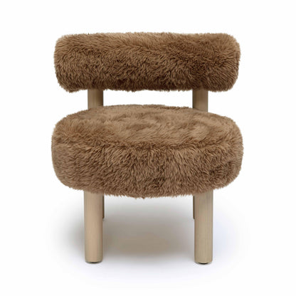 Austin Dark Taupe Vegan Shearling Accent Chair