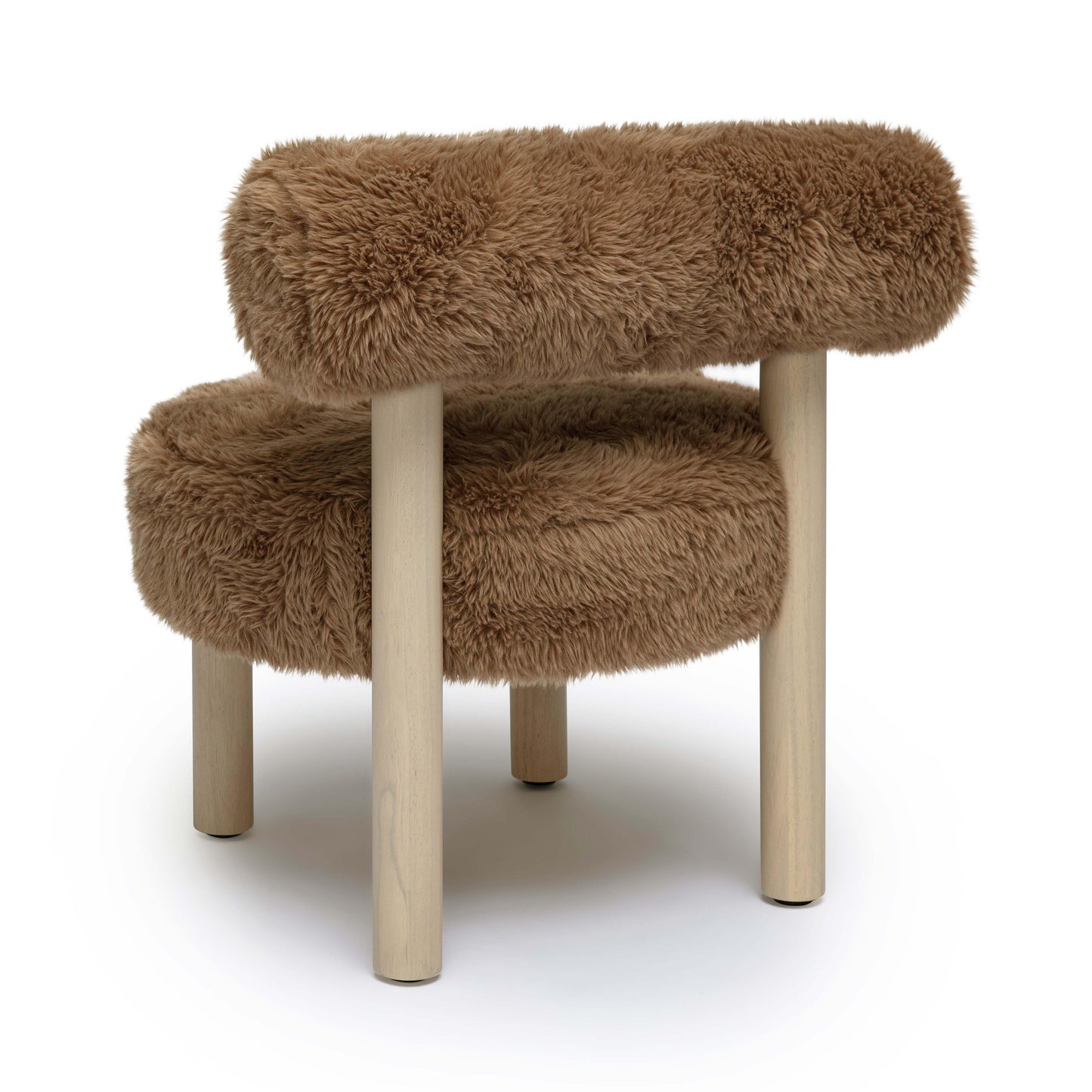 austin dark taupe vegan shearling accent chair