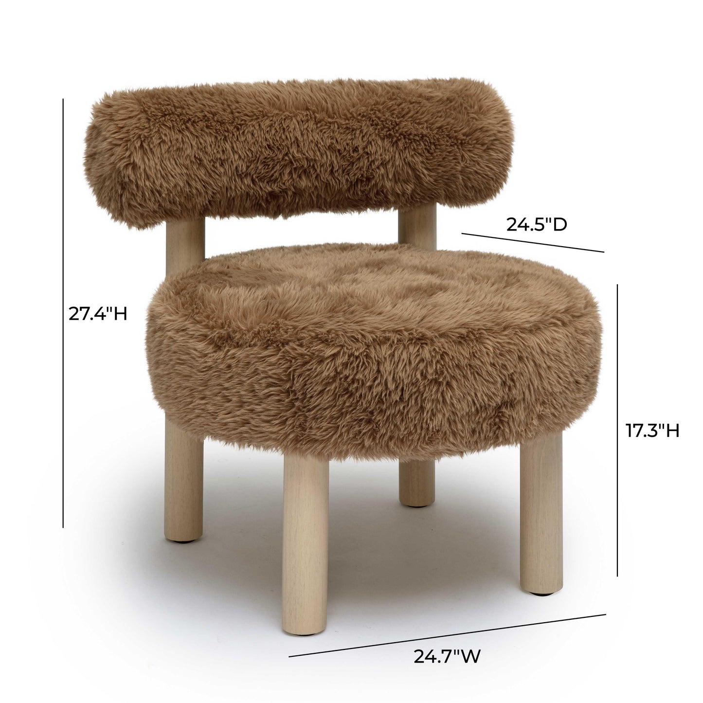 austin dark taupe vegan shearling accent chair