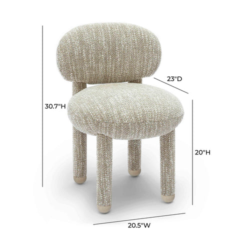 Mason Beige Knubby Performance Fabric Side Chair