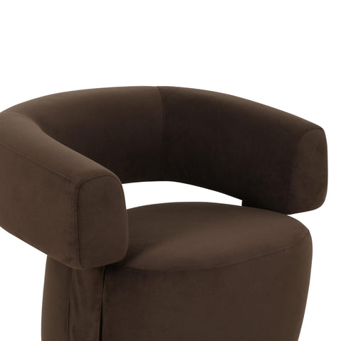 Valentina Savoy Chocolate Brown Performance Velvet Swivel Accent Chair - image 5