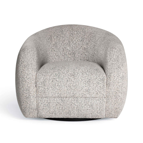Elodie Marais Black and White Woven Performance Fabric Swivel Accent Chair - image 2