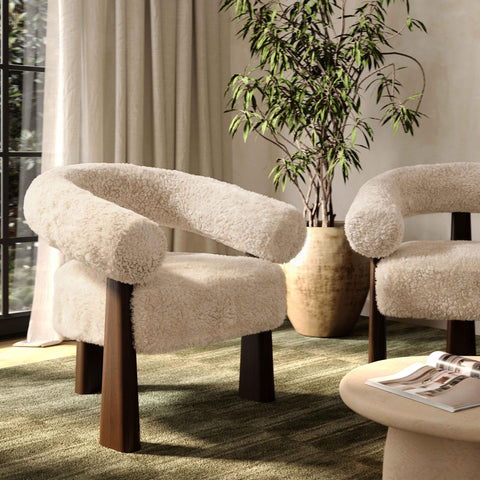 Margaux StClair Contract-Grade Straight Vegan Shearling Accent Chair - image 2