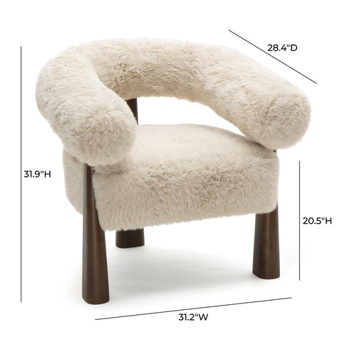 Margaux StClair Contract-Grade Straight Vegan Shearling Accent Chair - image 6