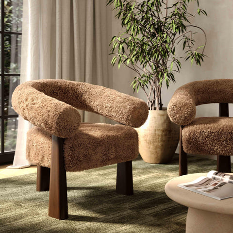 Margaux StClair Contract-Grade Straight Vegan Shearling Accent Chair - image 2