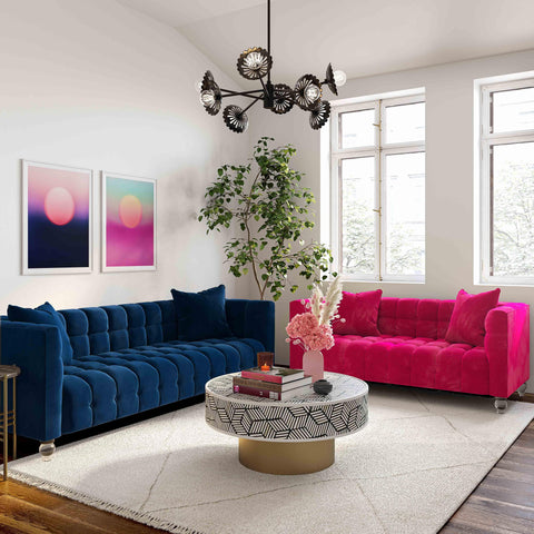Rosalie Beaumont 91" Performance Velvet Tufted Sofa - image 2