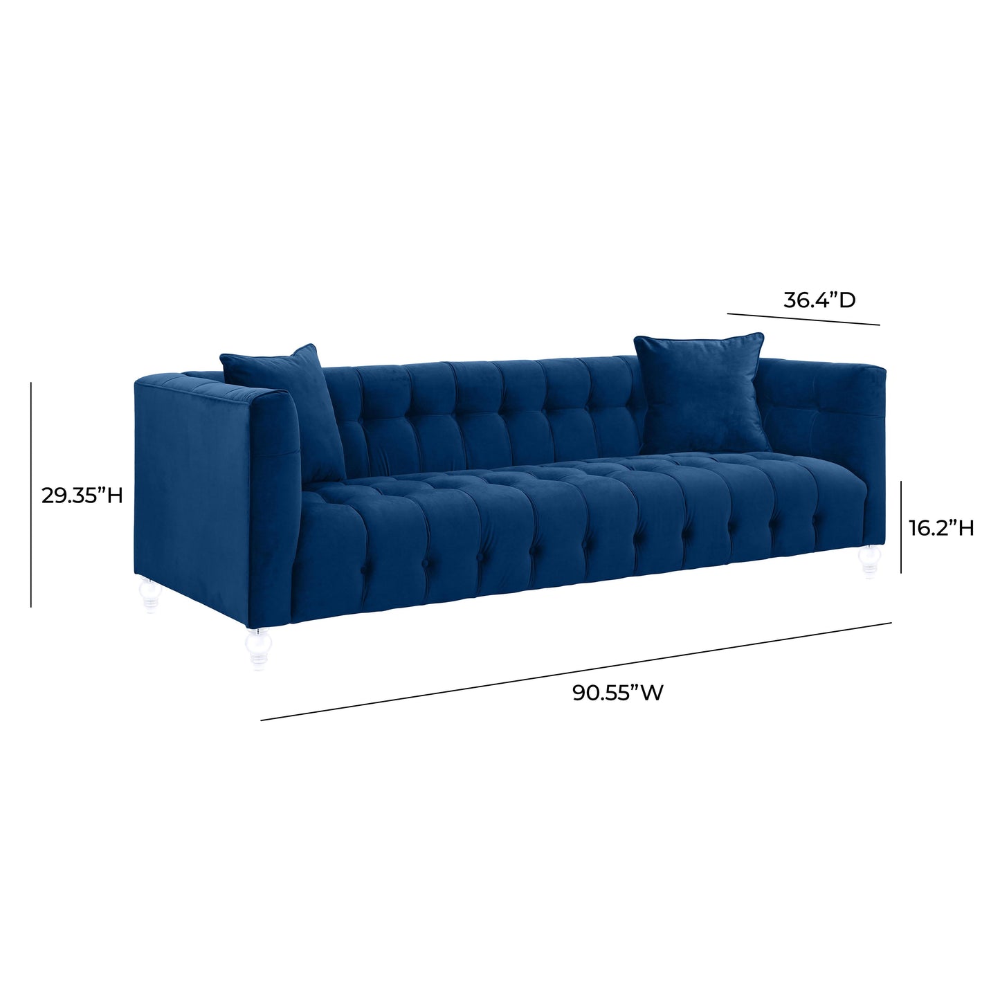 rapunzel navy velvet sofa