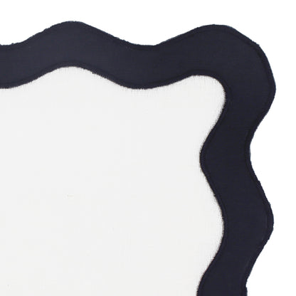 Bari Edge Black and White Linen Napkin - Set of 4