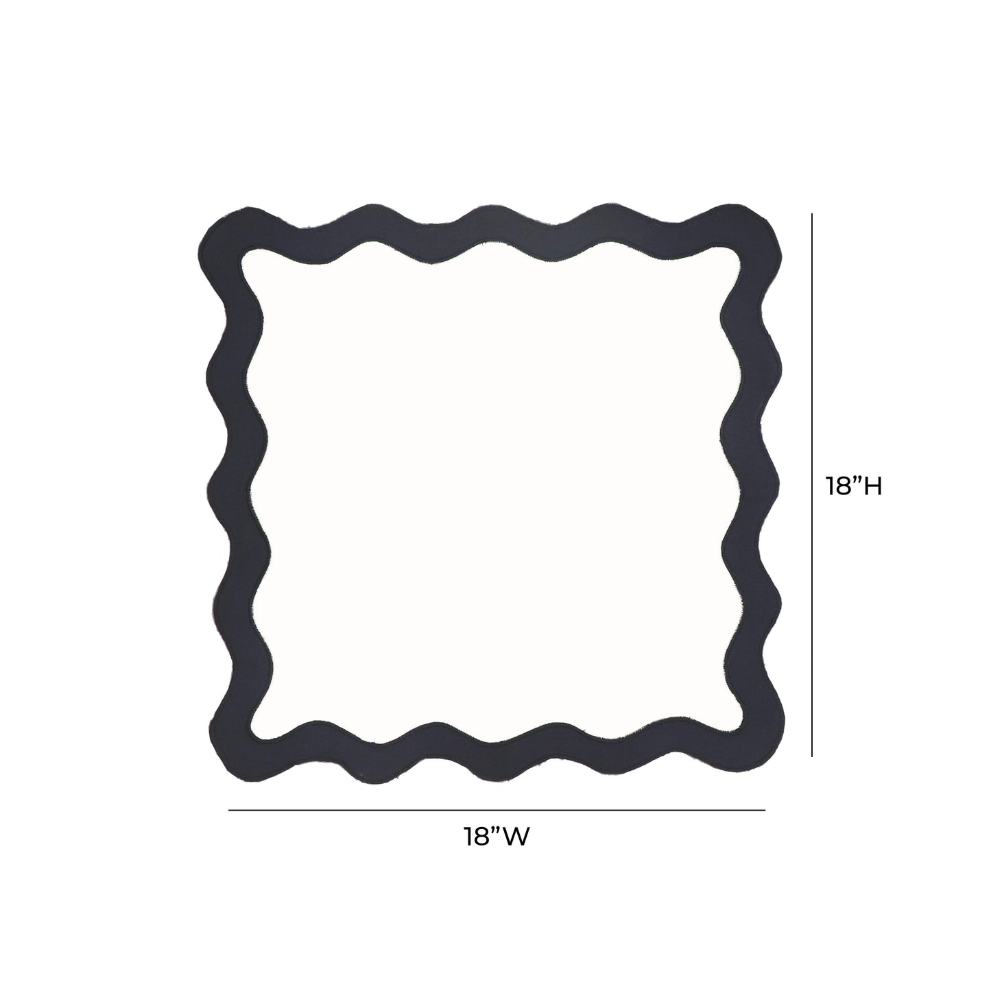 bari edge black and white linen napkin - set of 4
