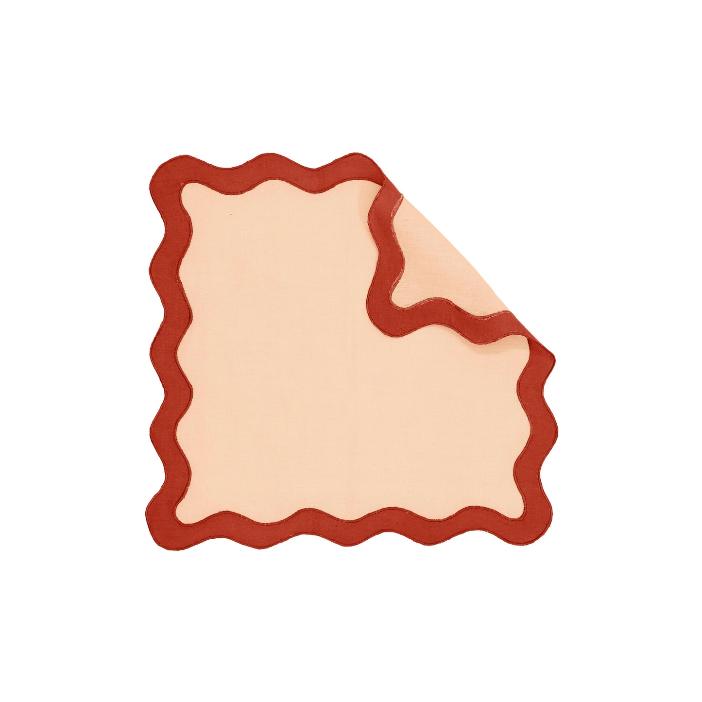 bari edge rust orange linen napkin - set of 4