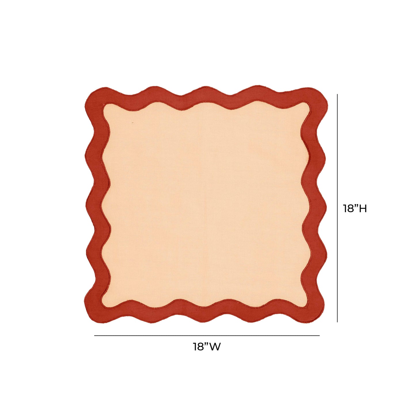 bari edge rust orange linen napkin - set of 4