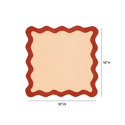 Bari Edge Rust Orange Linen Napkin - Set of 4