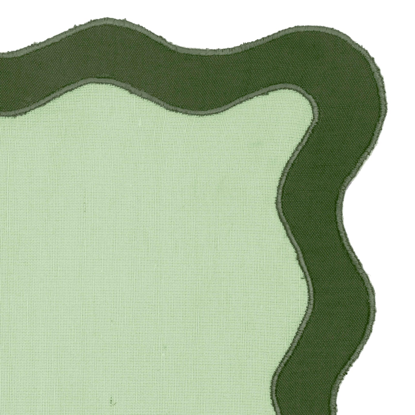 bari edge olive green linen napkin - set of 4