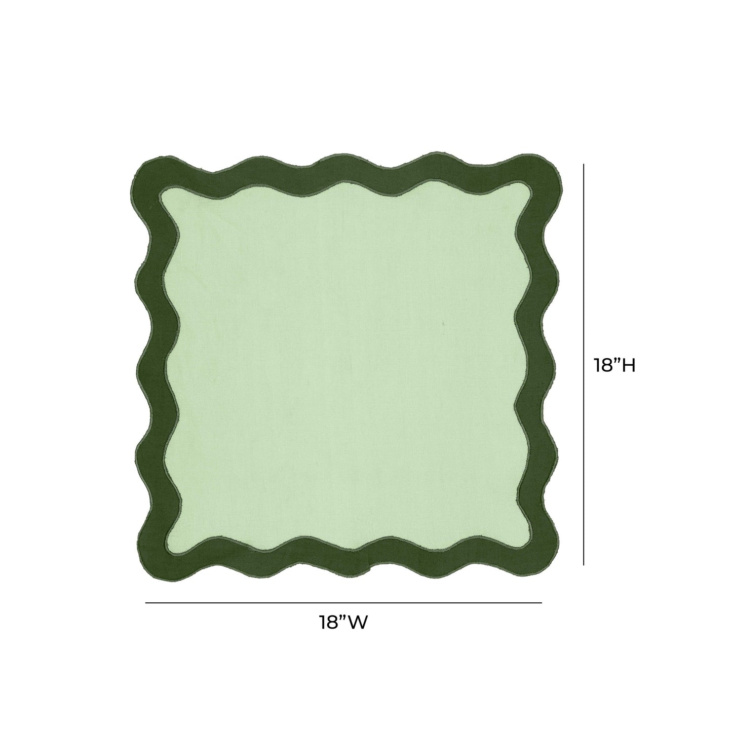 bari edge olive green linen napkin - set of 4