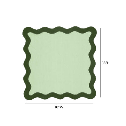 Bari Edge Olive Green Linen Napkin - Set of 4