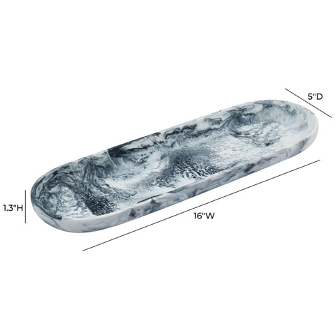 Aurelia Orleans Black &amp; White Long Resin Serving Platter - image 4