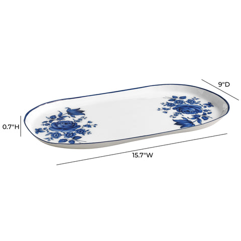 Genevieve Como China Blue &amp; White Serving Tray - image 5