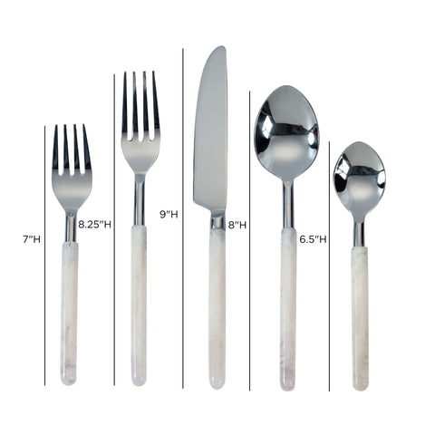 Odette Garda Silver Stainless Steel Flatware - Set of 5 Pieces - Service For 1 - image 3