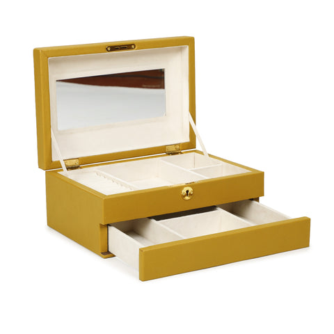 Isabelle Marlowe Mustard Yellow Vegan Leather Contract-Grade Jewelry Box - image 4