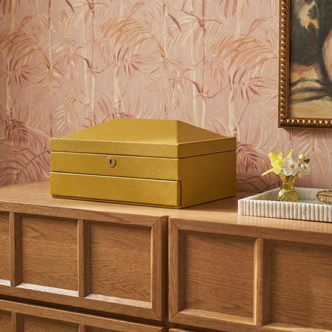 Isabelle Marlowe Mustard Yellow Vegan Leather Contract-Grade Jewelry Box - image 2