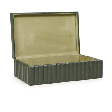 Odette Fontaine Ribbed Green Vegan Leather Contract-Grade Storage Box - image 5