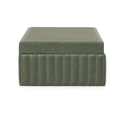 Odette Fontaine Ribbed Green Vegan Leather Contract-Grade Storage Box - image 6