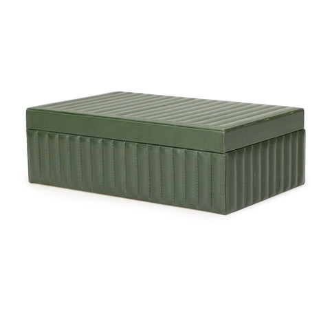 Odette Fontaine Ribbed Green Vegan Leather Contract-Grade Storage Box - image 3