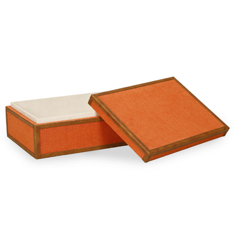 Anais Arden Orange Cotton Jute Contract-Grade Jewelry Box - image 7