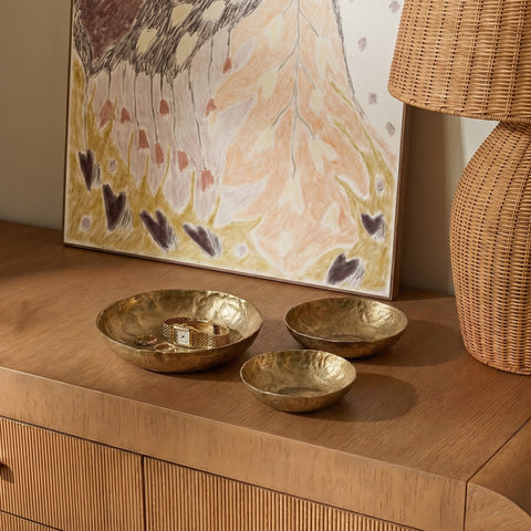 Valentina Sorrento Antique Brass Hammered Iron Catchall Round Bowls - Set of 3 - image 2