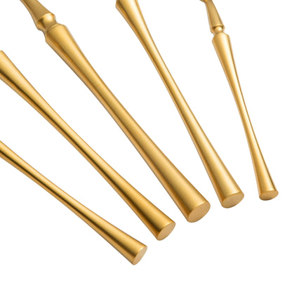 Ladder Brushed Gold Stainless Steel Flatware - Set of 20 Pieces