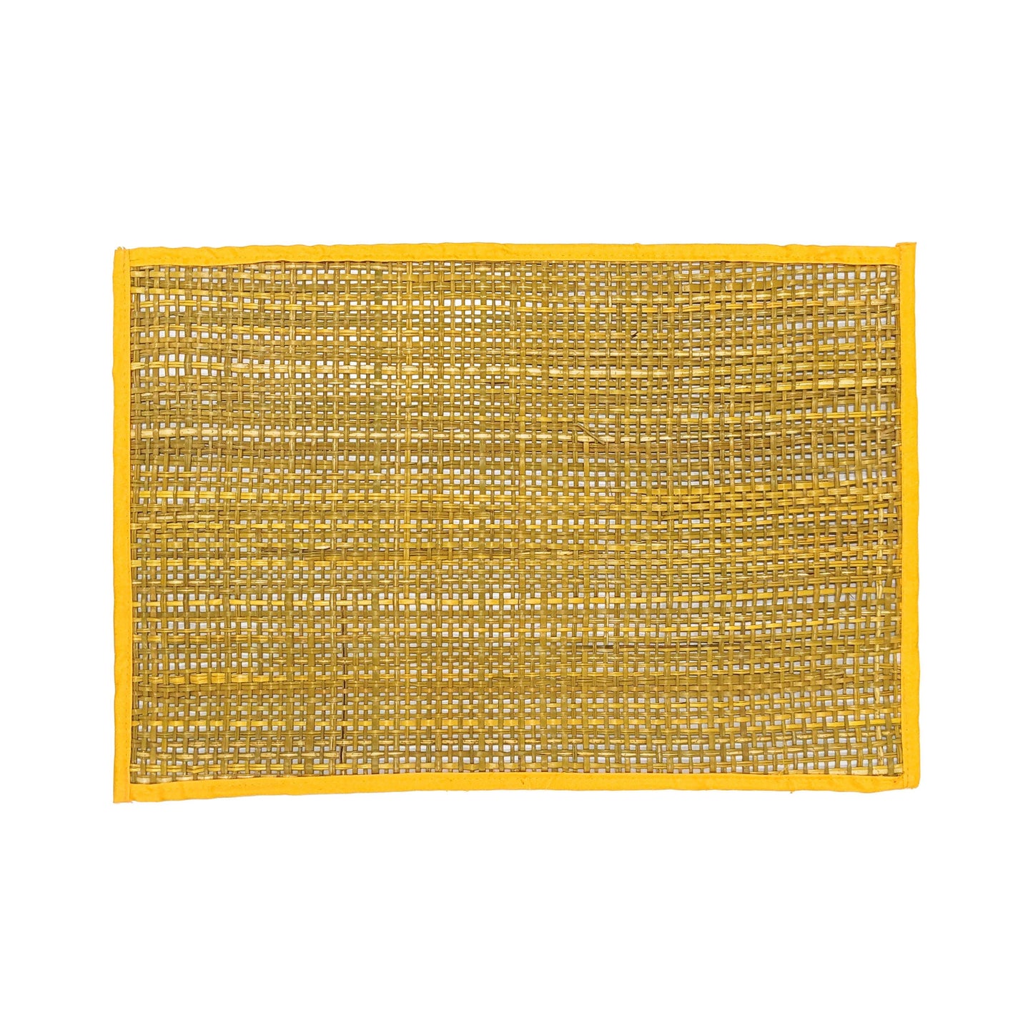 emma yellow seagrass placemats - set of 4