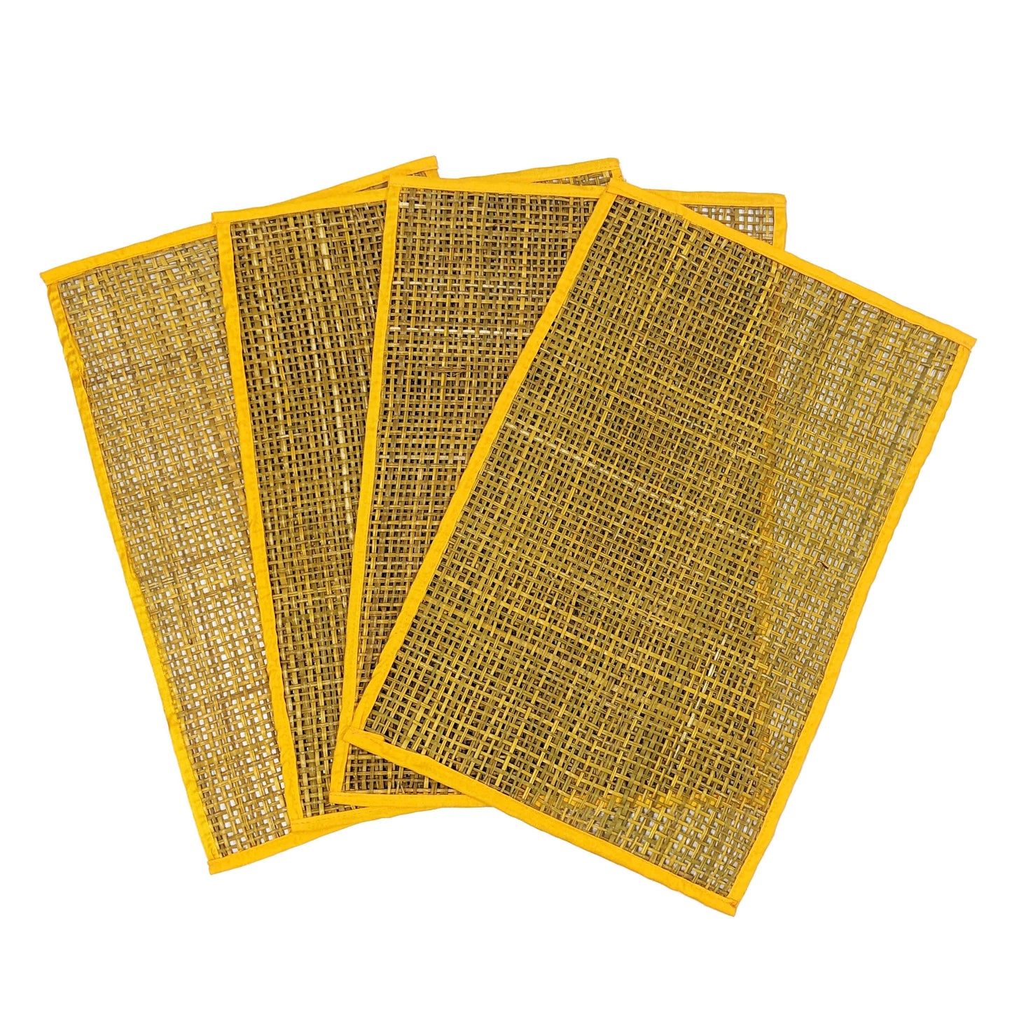 emma yellow seagrass placemats - set of 4