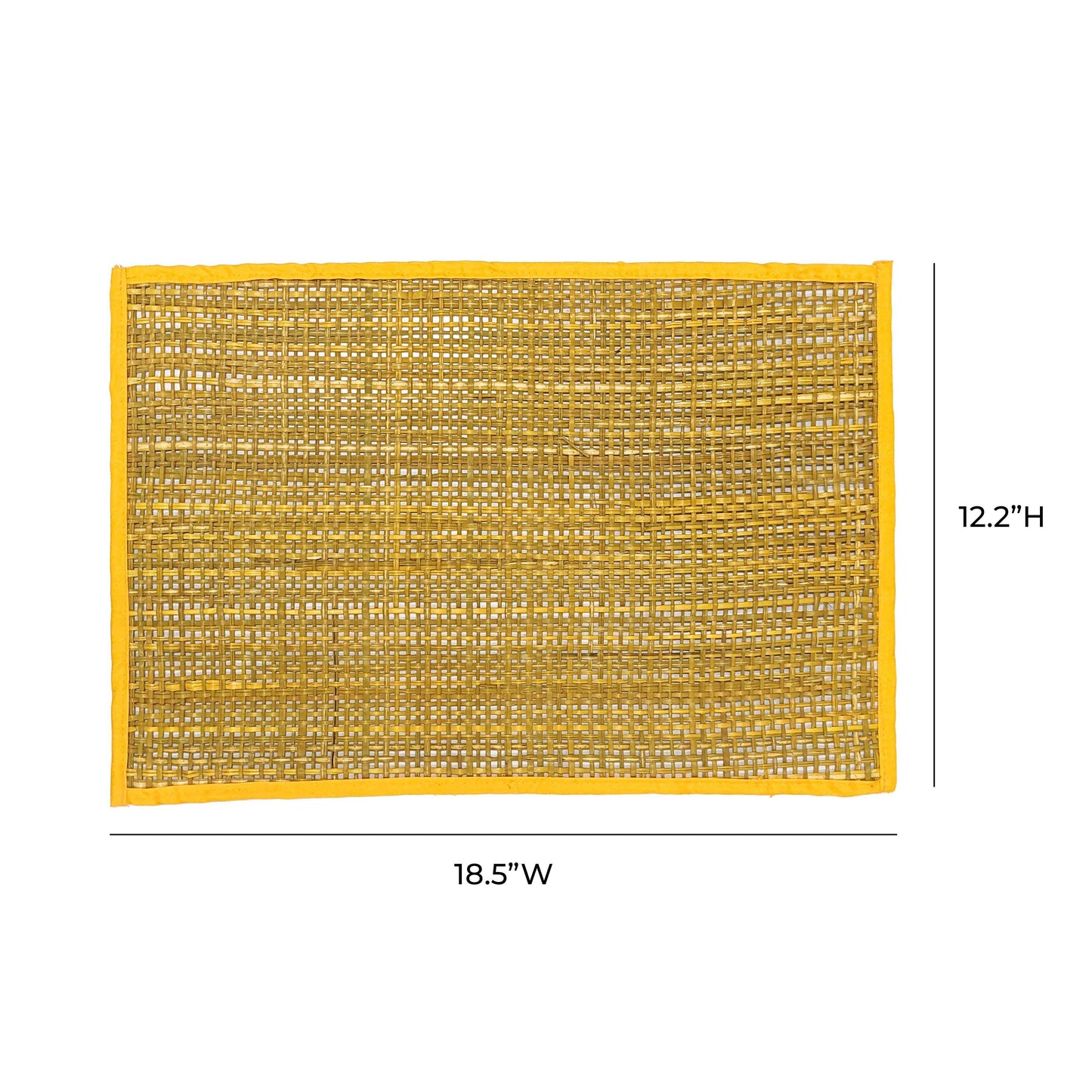 emma yellow seagrass placemats - set of 4