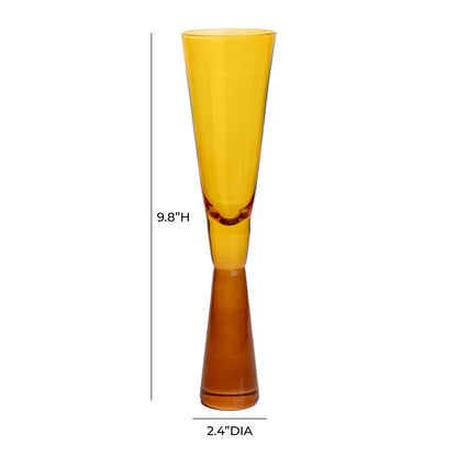 Loosha Amber Champagne Glasses - Set of 4