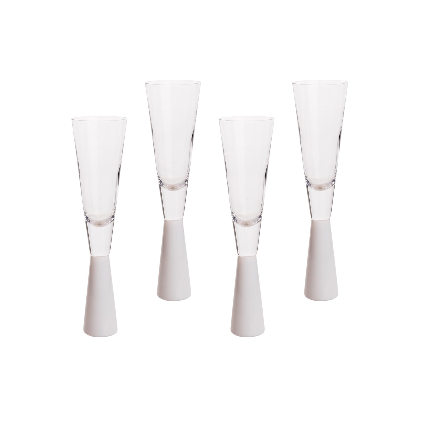 loosha white champagne glasses - set of 4