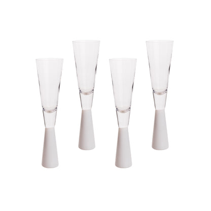 Loosha White Champagne Glasses - Set of 4