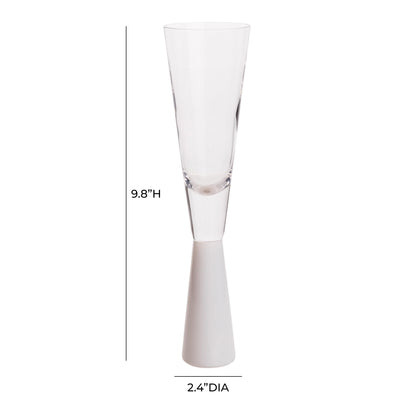 Loosha White Champagne Glasses - Set of 4