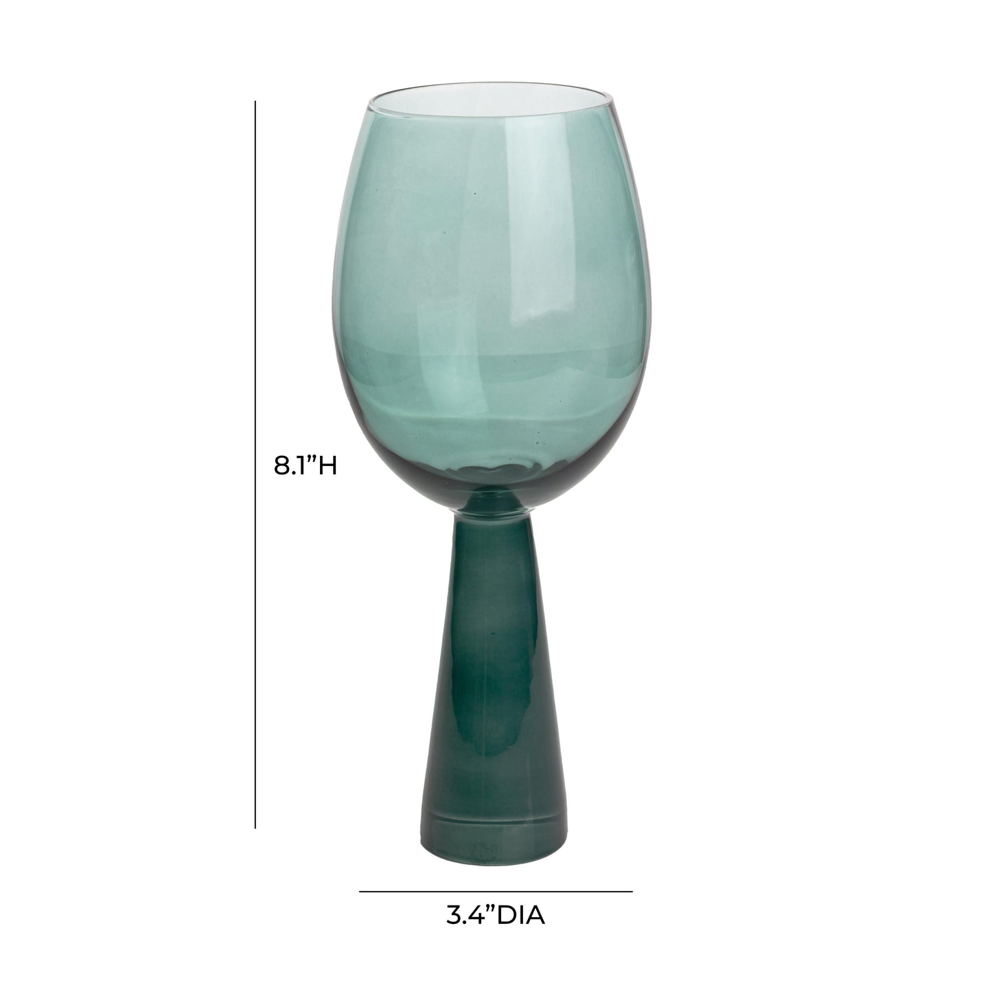 serengeti green wine glasses - set of 4