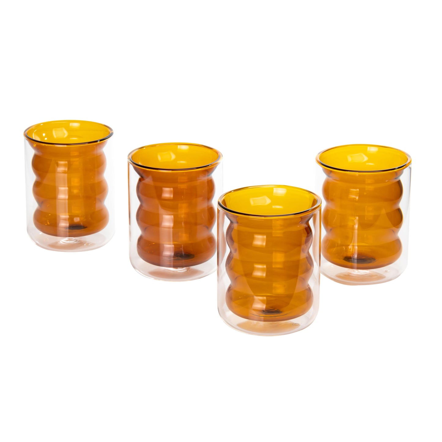 caren amber water glass - set of 4