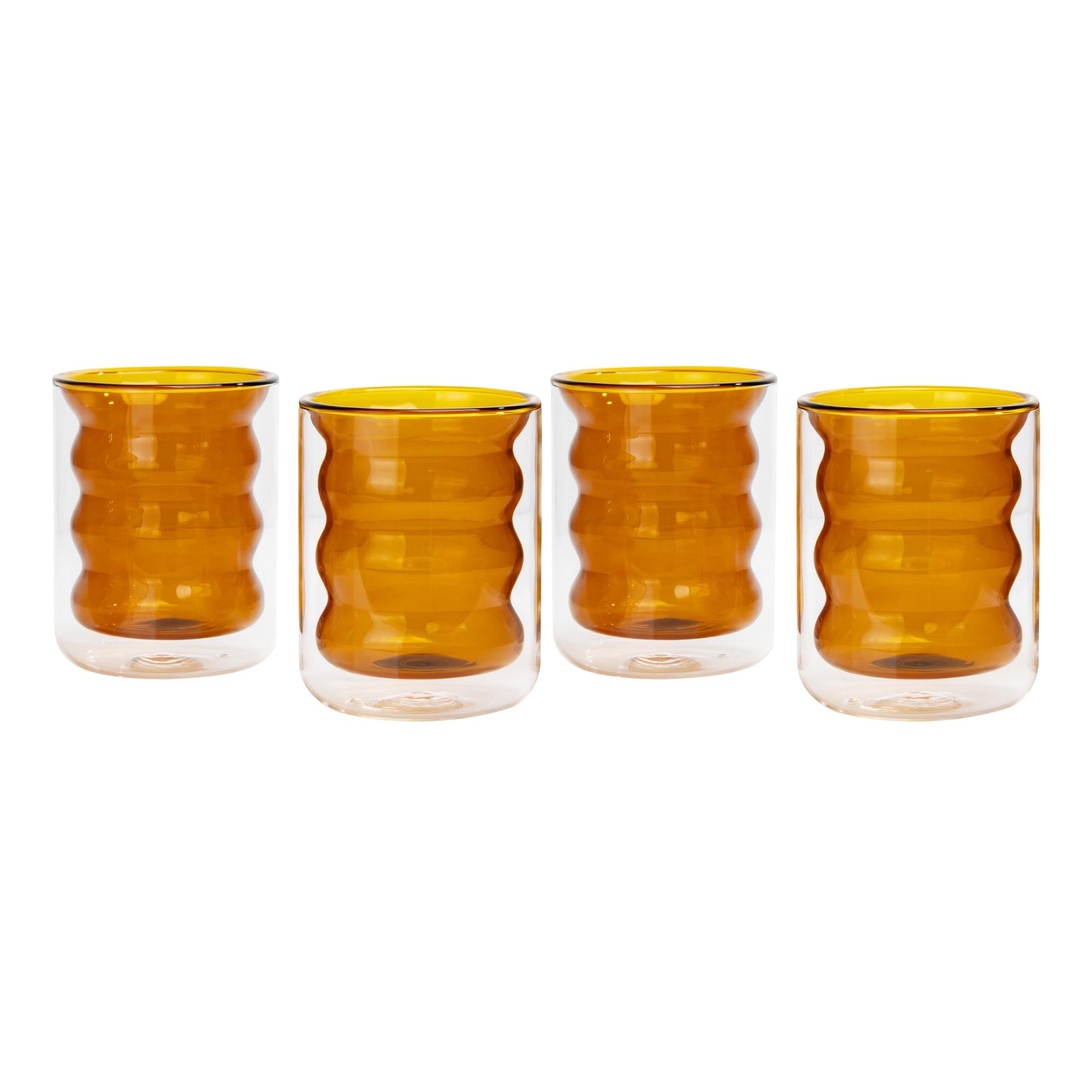 caren amber water glass - set of 4