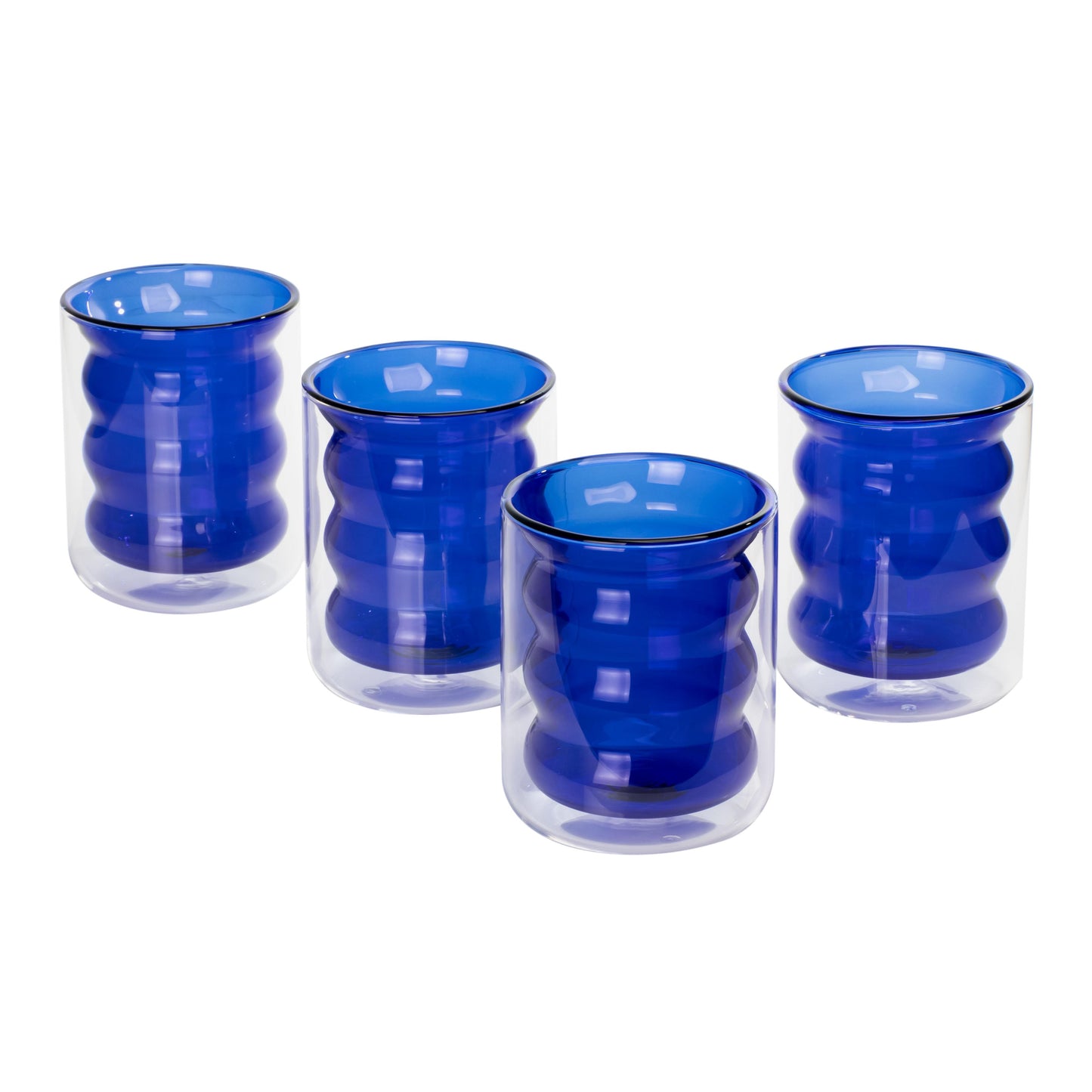 caren blue water glass - set of 4