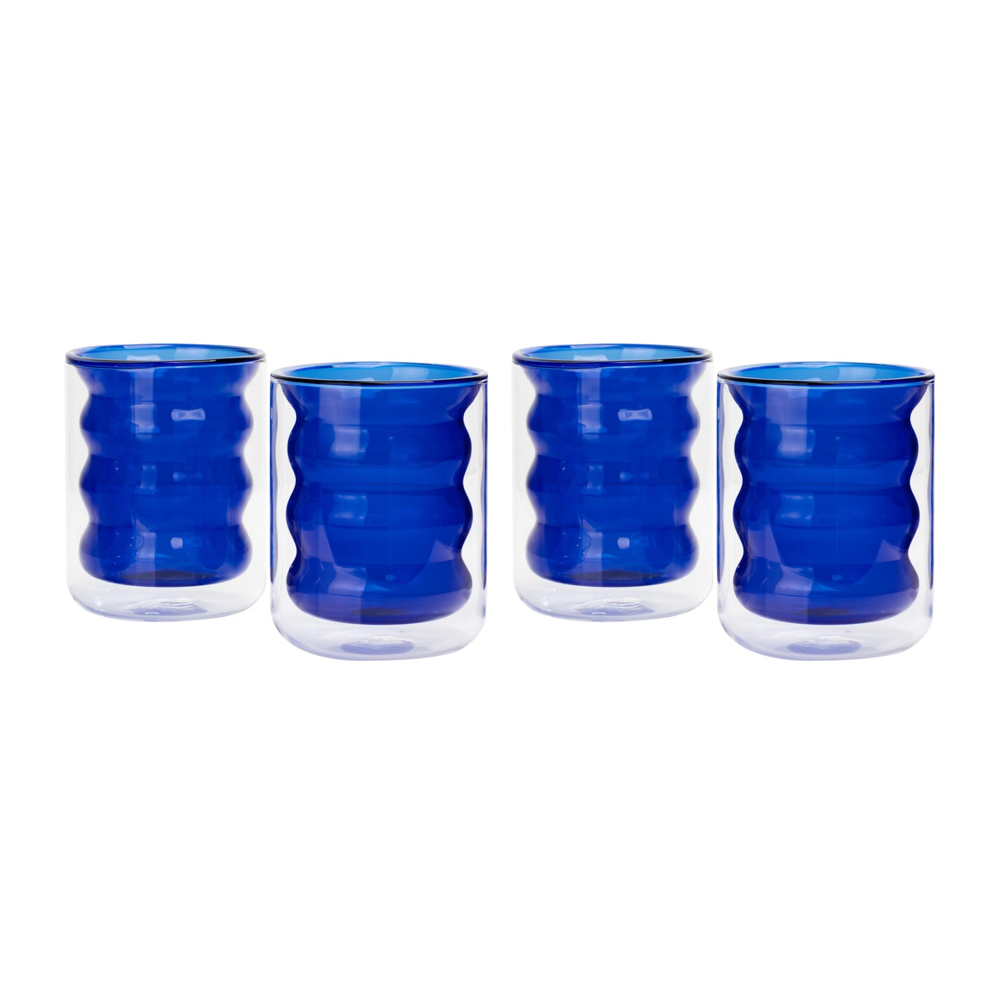 caren blue water glass - set of 4