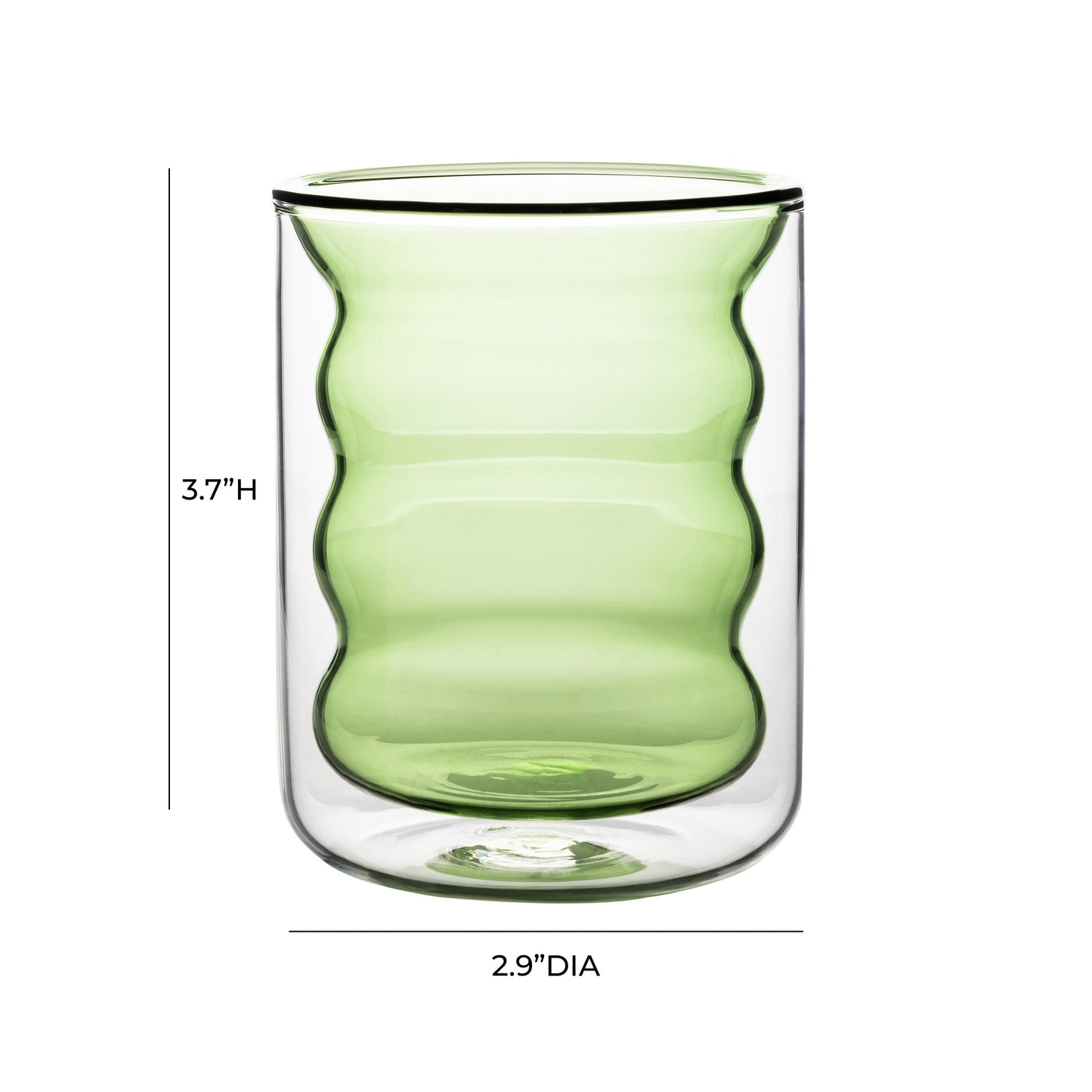 caren green water glass - set of 4