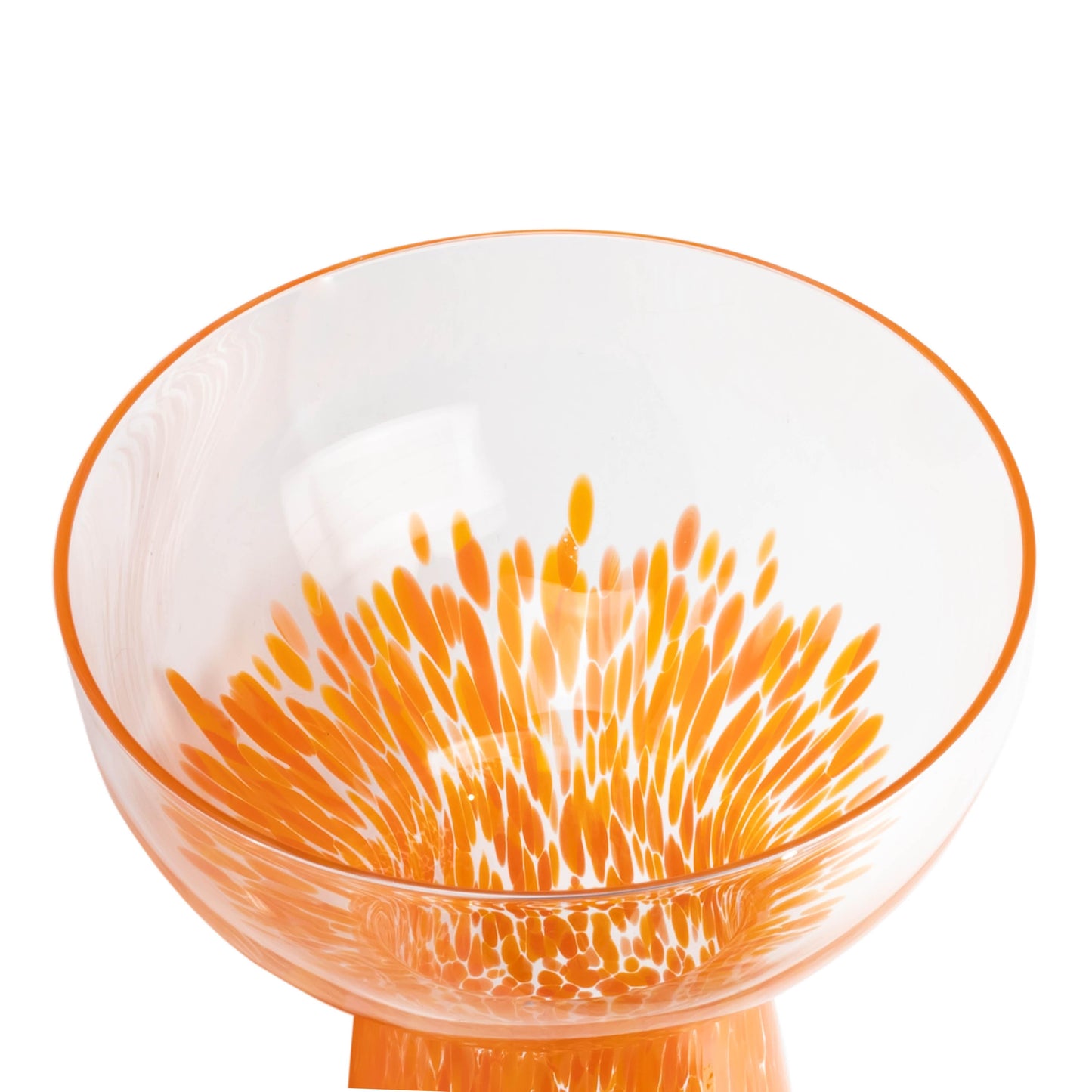 adeline clear orange dots handblown cocktail glass - set of 4