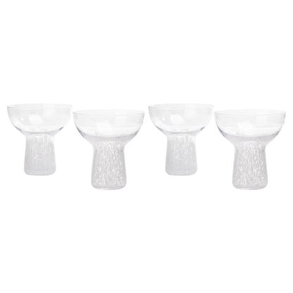 Adeline Clear White Dots Handblown Cocktail Glass - Set of 4