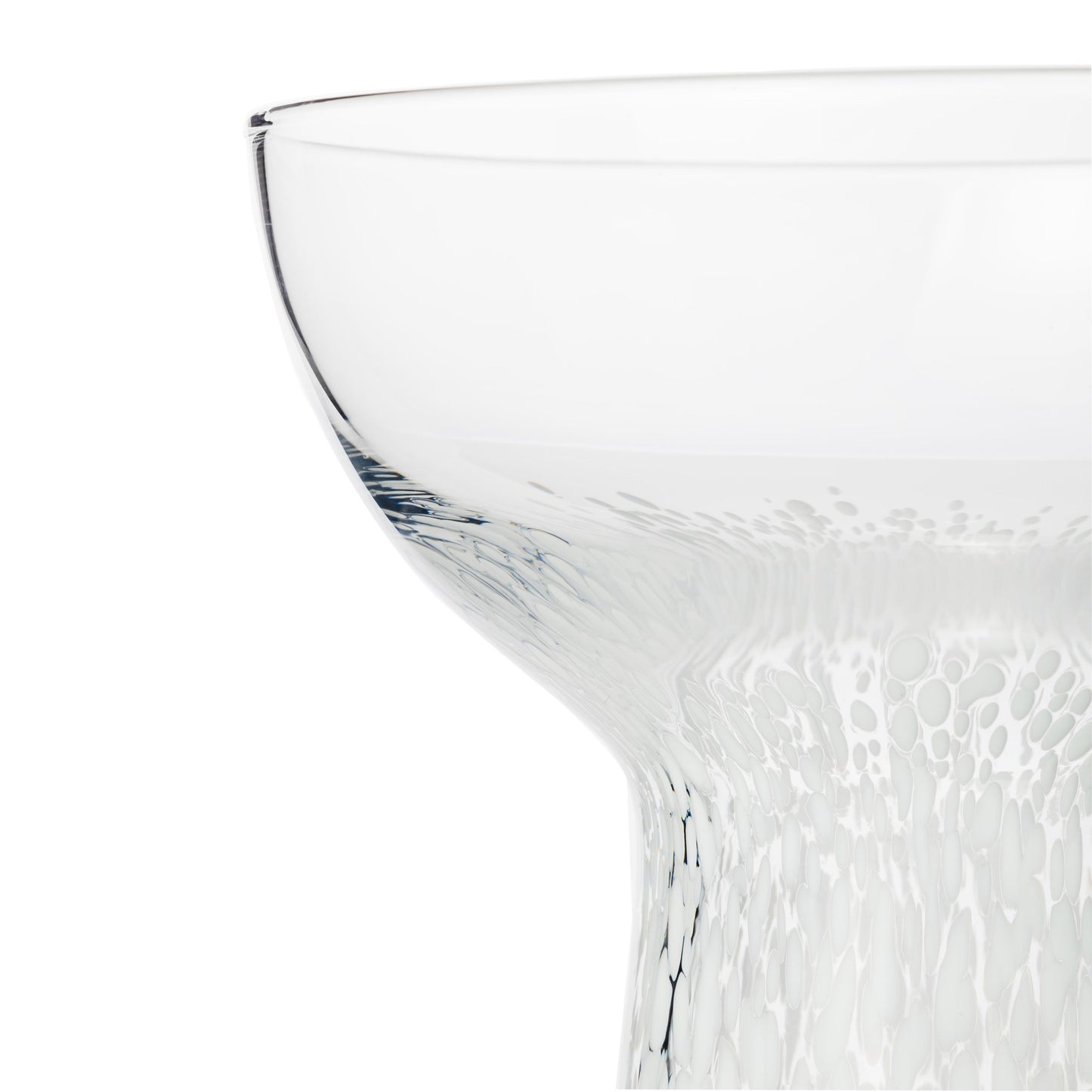 adeline clear white dots handblown cocktail glass - set of 4