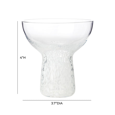 Adeline Clear White Dots Handblown Cocktail Glass - Set of 4