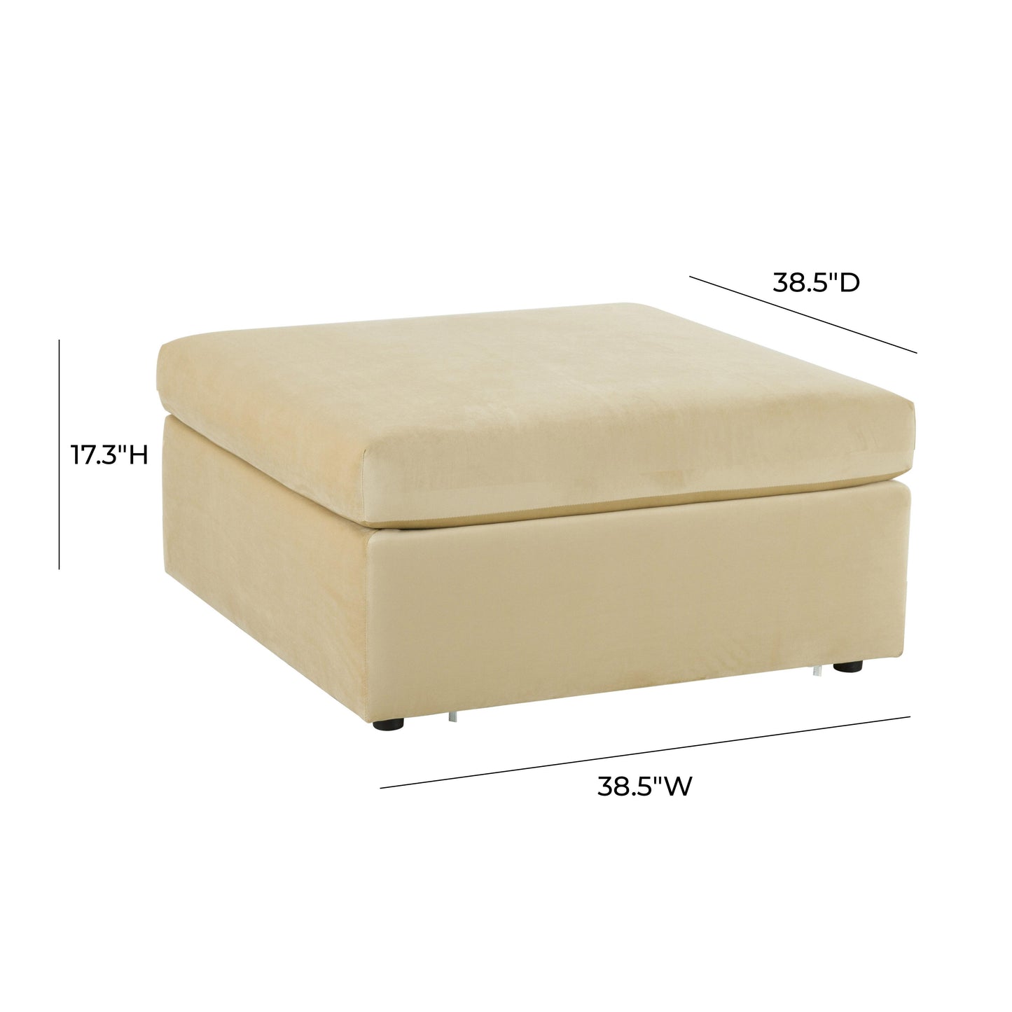 emma champagne velvet modular ottoman