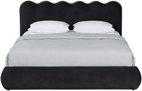 Indie Black Velvet Upholstered King Bed, 1 Piece (Style 2)